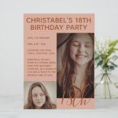 Invitation Boho Summer Brown rose tendance fête d'anniversair (Debout devant)