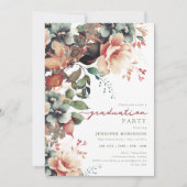 Invitation Boho Summer Garden Floral Graduation Party (Devant)