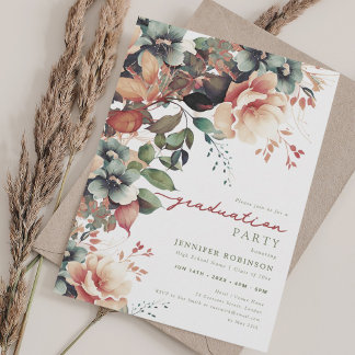 Invitation Boho Summer Garden Floral Graduation Party