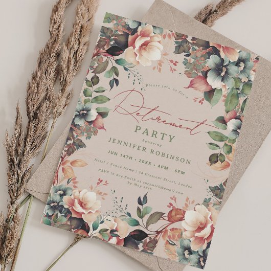 Invitation Boho Summer Garden Floral Retraite Champagne