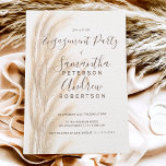 Invitation Boho summer pampas grass watercolor engagement<br><div class="desc">Boho summer pampas grass watercolor engagement party wedding with elegant brown ,  beige ivory typography,  watercolor and minimalist background. Perfect for spring summer,  beach and country weddings.</div>