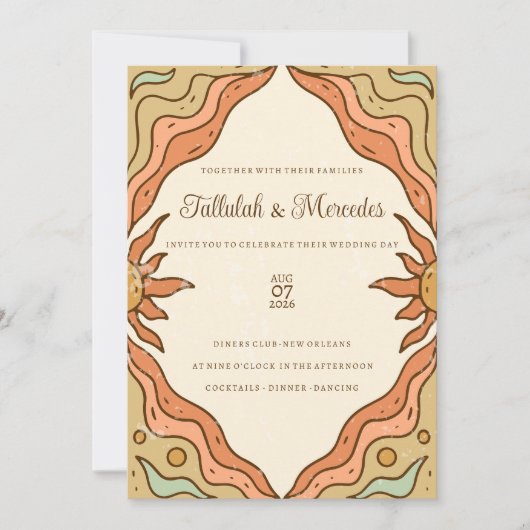 Invitation Boho Summer Sun Wedding (Devant)