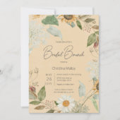 Invitation Boho Summer Sunflower & Daisy Gold Bridal Brunch (Devant)