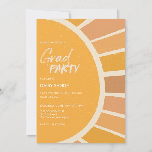 Invitation Boho Sun Class Graduation Party Photo (Devant)