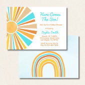 Invitation Boho Sun, Here Comes The Son, Blue Orange Rainbow
