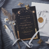 Invitation Boho Sun Moon Astronomy Budget QR Code Wedding