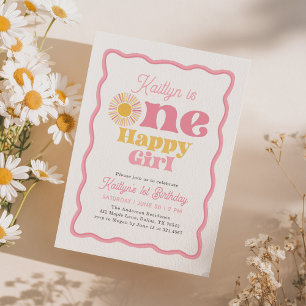 Invitation Boho Sun One Joyeuse Fille 1er Anniversaire