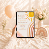 Invitation Boho Sun Premier Anniversaire Tour du Soleil
