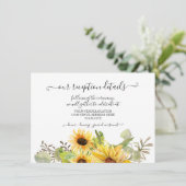 Invitation BOHO Sunflower Aquarelle Florale Rustique Réceptio (Debout devant)