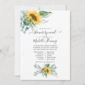 Invitation Boho Sunflower Eucalyptus Baby shower par courrier (Devant)