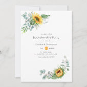 Invitation Boho Sunflower Eucalyptus Bachelorte Party (Devant)