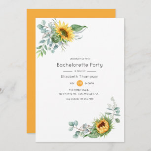Invitation Boho Sunflower Eucalyptus Bachelorte Party
