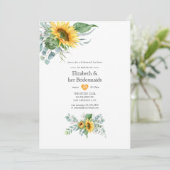 Invitation Boho Sunflower Eucalyptus Bridesservantes Déjeuner (Debout devant)