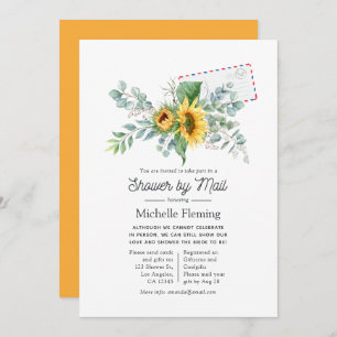 Invitation Boho Sunflower Eucalyptus Fête des mariées par cou