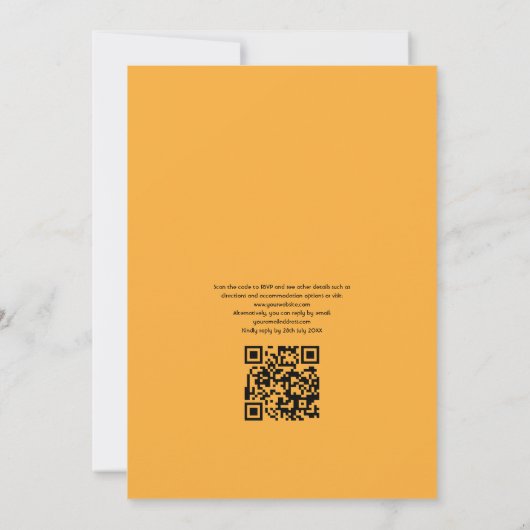 Invitation Boho Sunflower Eucalyptus QR Code RSVP Mariage (Dos)