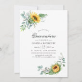 Invitation Boho Sunflower Eucalyptus Quinceañera (Devant)