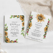 Invitation Boho Sunflower Rustique Détails du Mariage Tout en