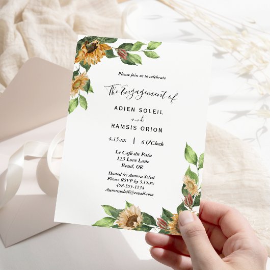 Invitation Boho Sunflower Rustique Fleur sauvage
