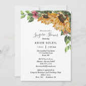 Invitation Boho Sunflower Rustique Fleur sauvage Lingerie Dou (Devant)