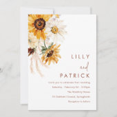 Invitation Boho Sunflowers Modern Wedding (Devant)
