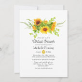 Invitation Boho Sunflowers Virtual Bride ou Baby shower (Devant)