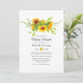 Invitation Boho Sunflowers Virtual Bride ou Baby shower (Debout devant)