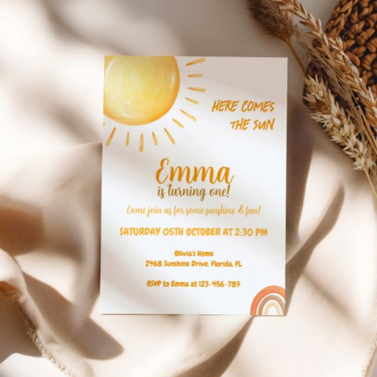 Invitation Boho Sunshine 1er anniversaire