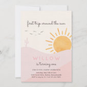Invitation Boho Sunshine 1er voyage autour du soleil Annivers (Devant)