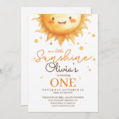 Invitation Boho Sunshine 1ère fête d'anniversaire (Devant / Derrière)