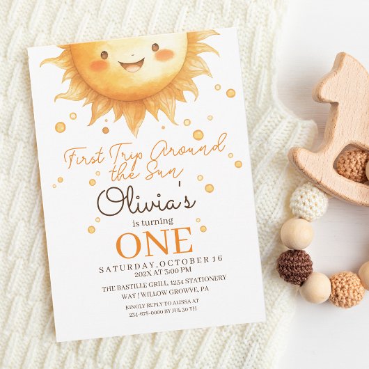 Invitation Boho Sunshine 1ère fête d'anniversaire