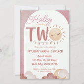 Invitation Boho Sunshine 2e anniversaire de fête aquarelle (Devant)