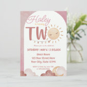 Invitation Boho Sunshine 2e anniversaire de fête aquarelle (Debout devant)