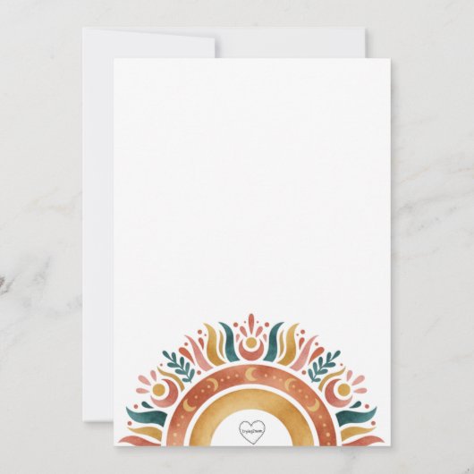 Invitation Boho Sunshine anniversaire (Dos)