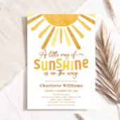 Invitation Boho Sunshine Baby shower jaune