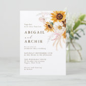 Invitation Boho Sunshine Floral Wedding (Debout devant)