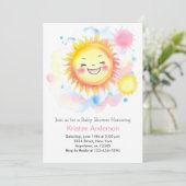 Invitation Boho Sunshine Girl Baby shower (Debout devant)