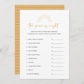 Invitation Boho Sunshine Le Prix Est Bon Baby shower Jeu (Devant / Derrière)