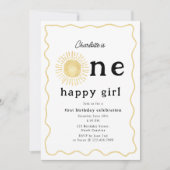 Invitation Boho Sunshine premier anniversaire une joyeuse fil (Devant)