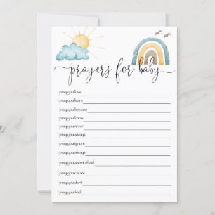 Invitation Boho Sunshine Prières Pour Baby Activity Card