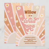 Invitation Boho Sunshine Wild Un 1er anniversaire (Devant / Derrière)