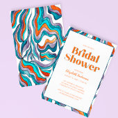 Invitation Boho Super Retro Typographie Wavy Fête des mariées