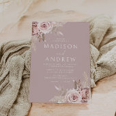 Invitation Boho superbe Dusty Rose Blush Mariage