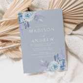 Invitation Boho superbe Mariage bleu Dusty