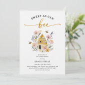 Invitation Boho Sweet as Can Bee Baby Shower (Debout devant)