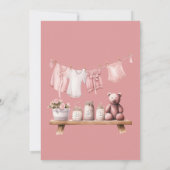 Invitation Boho Sweet C'est une fille Baby shower en tissu ro (Dos)