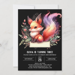 Invitation Boho Sweet Fox Anniversaire numérique