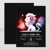 Invitation Boho Sweet Lion Anniversaire (Devant / Derrière)