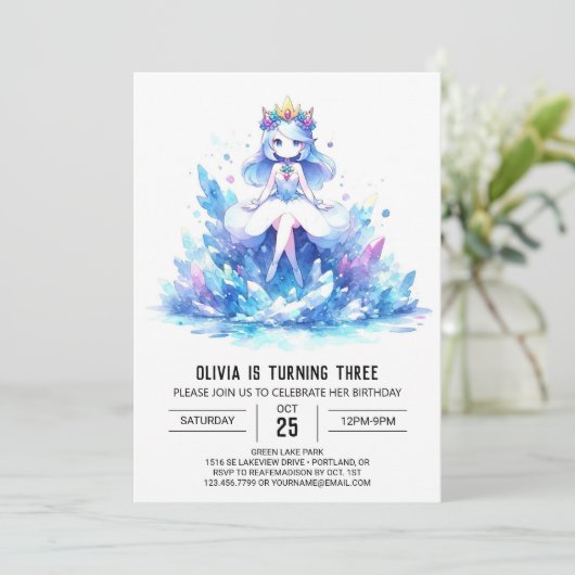 Invitation Boho Sweet Princesse Anniversaire (Debout devant)