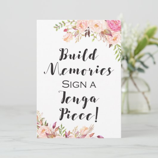 Invitation Boho Table Sign - Build a Memory Sign (Debout devant)