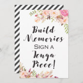 Invitation Boho Table Sign - Build a Memory Sign (Devant / Derrière)